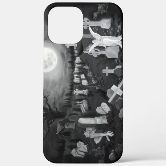 's Nachts op het kerkhof - Angel met Devil Case-Mate iPhone Case (Achterkant)