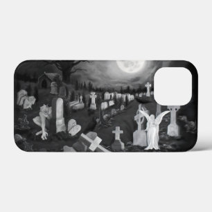 's Nachts op het kerkhof - Angel met Devil Case-Mate iPhone Case