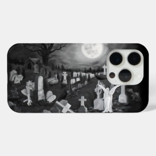 's Nachts op het kerkhof - Angel met Devil iPhone 15 Pro Case