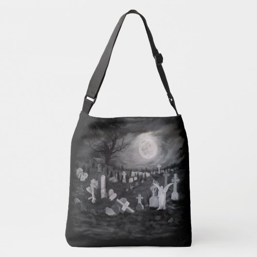 's Nachts op het kerkhof - Angel met Devil Crossbody Tas (Achterkant)