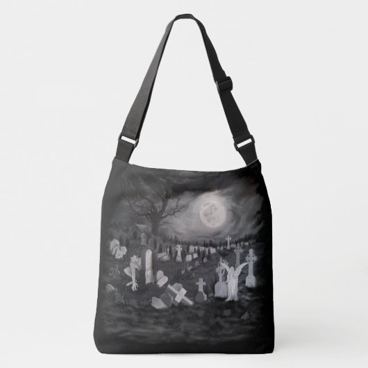 's Nachts op het kerkhof - Angel met Devil Crossbody Tas (Voorkant)