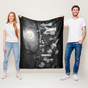 's Nachts op het kerkhof - Angel met Devil Fleece Deken