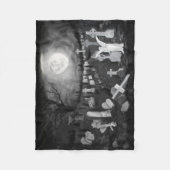 's Nachts op het kerkhof - Angel met Devil Fleece Deken (Voorkant)