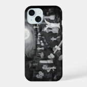 's Nachts op het kerkhof - Angel met Devil iPhone 15 Case (Achterkant)