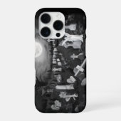 's Nachts op het kerkhof - Angel met Devil iPhone Hoesje (Achterkant)