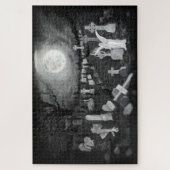 's Nachts op het kerkhof - Angel met Devil Legpuzzel (Verticaal)