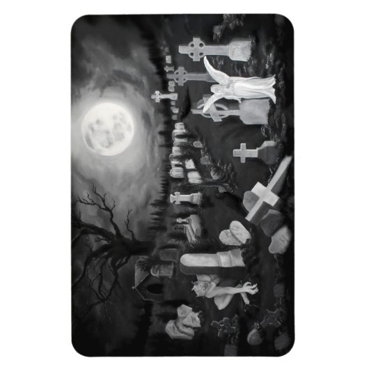's Nachts op het kerkhof - Angel met Devil Magneet (Verticaal)