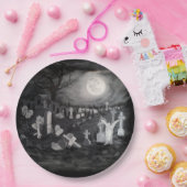 's Nachts op het kerkhof - Angel met Devil Papieren Bordje (Feest)