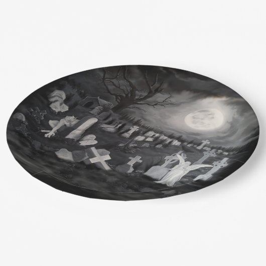 's Nachts op het kerkhof - Angel met Devil Papieren Bordje (Gekanteld)