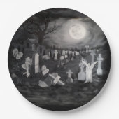 's Nachts op het kerkhof - Angel met Devil Papieren Bordje (Voorkant)