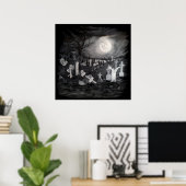 's Nachts op het kerkhof - Angel met Devil Poster (Thuiskantoor)