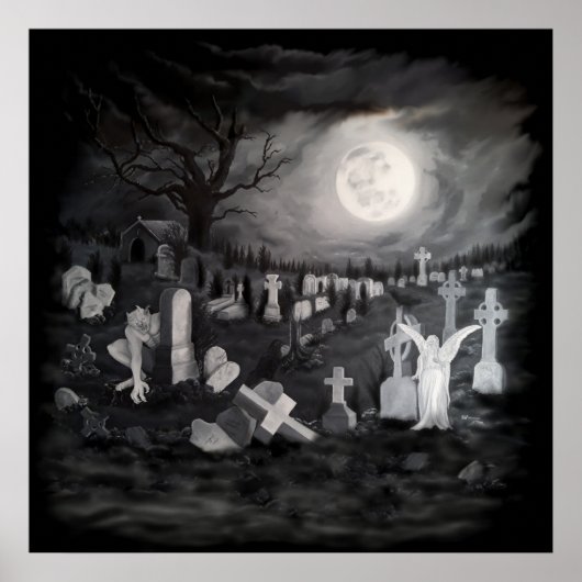 's Nachts op het kerkhof - Angel met Devil Poster (Voorkant)