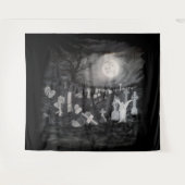 's Nachts op het kerkhof - Angel met Devil Wandkleed (Voorkant (horizontaal))