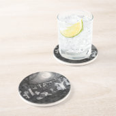 's Nachts op het kerkhof - Angel met Devil Zandsteen Onderzetter (Zijkant)