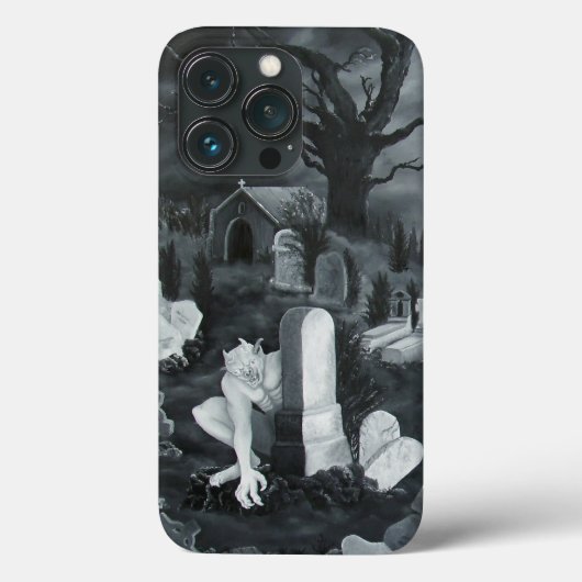 's Nachts op het kerkhof - Devil Case-Mate iPhone Case (Achterkant)