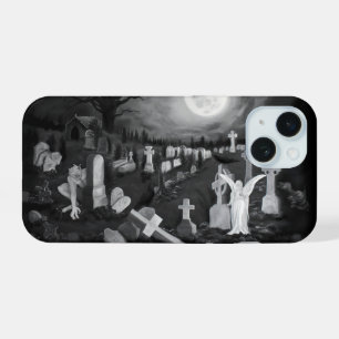 's Nachts op het kerkhof - Engel met Duivel iPhone 15 Case