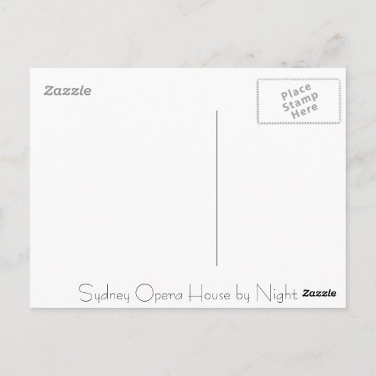 's nachts opera briefkaart (Achterkant)