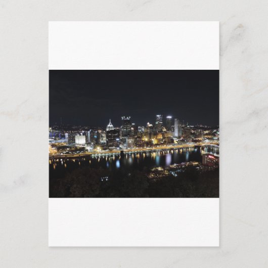 's nachts skyline in Pittsburgh van Mount Washingt Briefkaart (Voorkant)