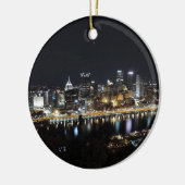 's nachts skyline in Pittsburgh van Mount Washingt Keramisch Ornament (Links)