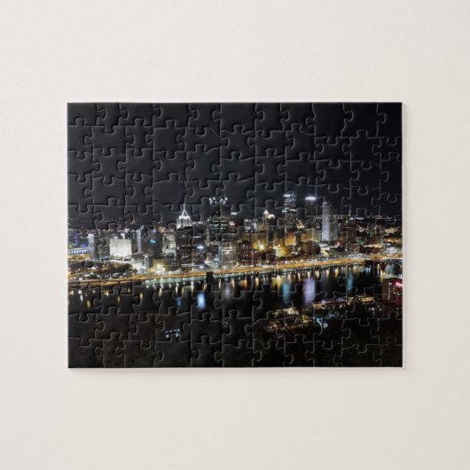 's nachts skyline in Pittsburgh van Mount Washingt Legpuzzel (Horizontaal)