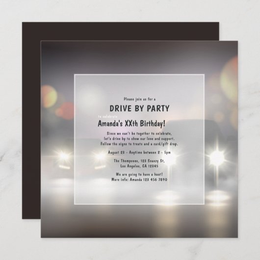 's Nachts-station op uitnodiging van de verjaardag (Voorkant / Achterkant)