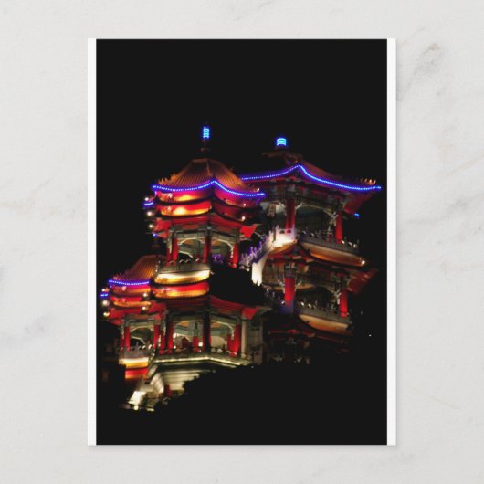 's nachts tempel briefkaart (Voorkant)