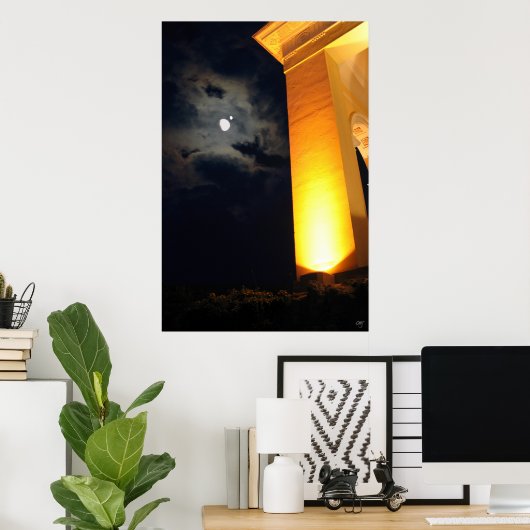 's nachts tempel poster (Thuiskantoor)