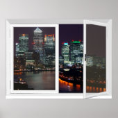 's Nachts-tijd in het Uitzicht van Londen Poster (Voorkant)