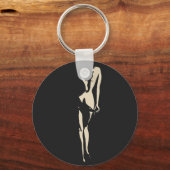 's Nachts verbergt ze haar, sexy meisje stencil ku Sleutelhanger (Voorkant)