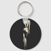 's Nachts verbergt ze haar, sexy meisje stencil ku Sleutelhanger (Achterkant)