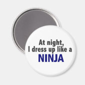 's Nachts verkleed ik me als een ninja Magneet (Voorkant / Achterkant)