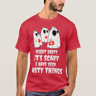 's Nachts verschuiven is de eng dat ik het nastjes T-shirt