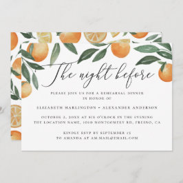 's Nachts. Waterverf citrusrepetitie diner Kaart