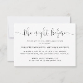 's Nachts. Zwarte en witte repetitie diner Kaart