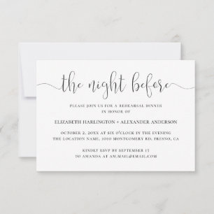 's Nachts. Zwarte en witte repetitie diner Kaart