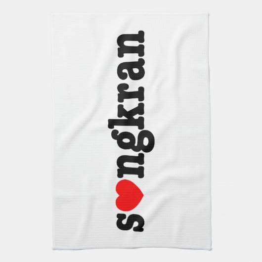 s ❤ ngkran ~ Heart (Love) Songkran Theedoek (Verticaal)