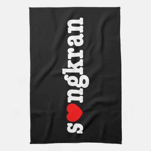 s ❤ ngkran ~ Heart (Love) Songkran Theedoek (Verticaal)