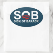 S.O.B. - Ziek van Barack Ovale Sticker (Tas)