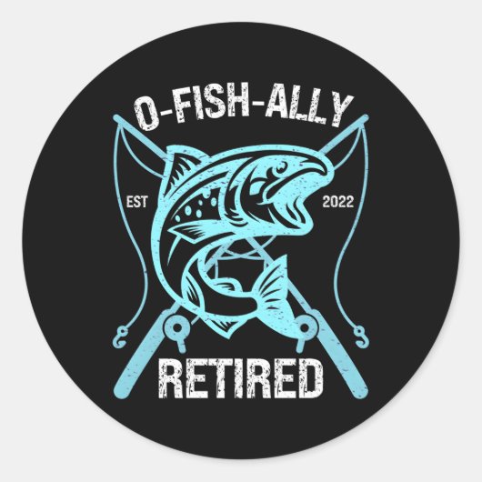 S O-Fish-Ally Gepensioneerd 2022 Vissen RETIRET Ronde Sticker (Voorkant)