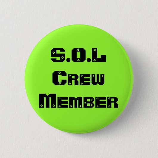 S.O.L. bemanningslid Ronde Button 5,7 Cm (Voorkant)