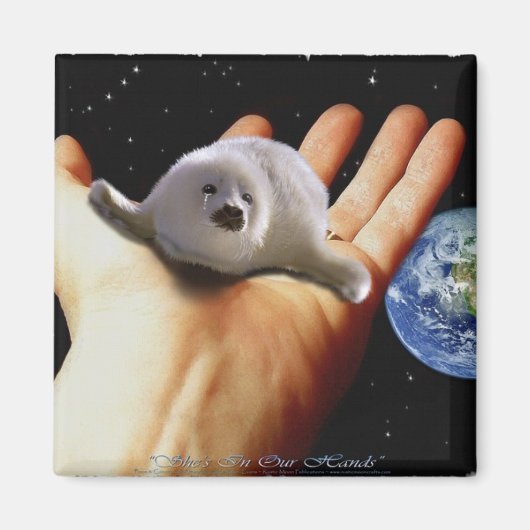 S.O.S. BESPAAR ONZE HARP SEALS MAGNEET (Voorkant)