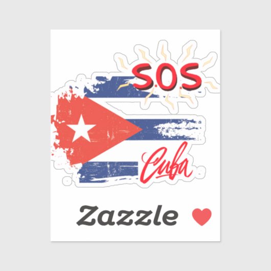 S.O.S. Cuba Aangepaste vinylSticker Sticker (Vel)