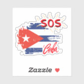 S.O.S. Cuba Aangepaste vinylSticker Sticker (Vel)