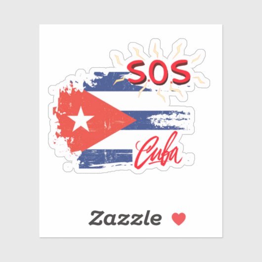 S.O.S. Cuba Aangepaste vinylSticker Sticker (Vel)