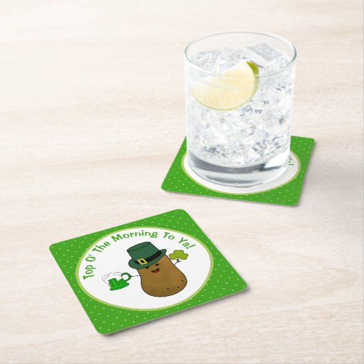 's Ochtends boven op Ya Irish Potato Kartonnen Onderzetters (Insitu)