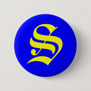 S - OUD ENGELS RONDE BUTTON 5,7 CM