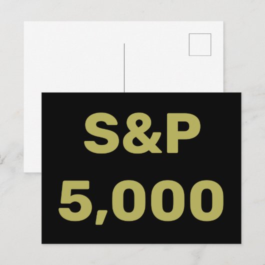 S&P 5.000 Level Stock Market Index Celebration Briefkaart (Voorkant / Achterkant)