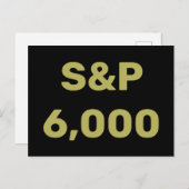 S&P 6.000 Niveau Aandelenmarktindex Viering Briefkaart (Voorkant / Achterkant)