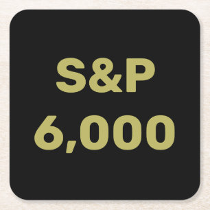 S&P 6.000 Niveau Aandelenmarktindex Viering Kartonnen Onderzetters