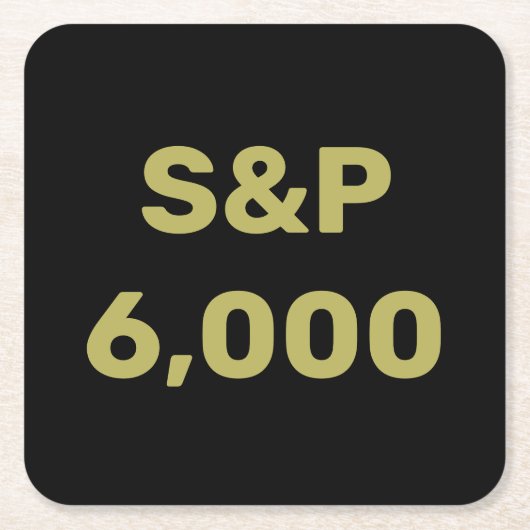 S&P 6.000 Niveau Aandelenmarktindex Viering Kartonnen Onderzetters (Voorkant)